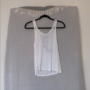 Semi see-through white loose tank top